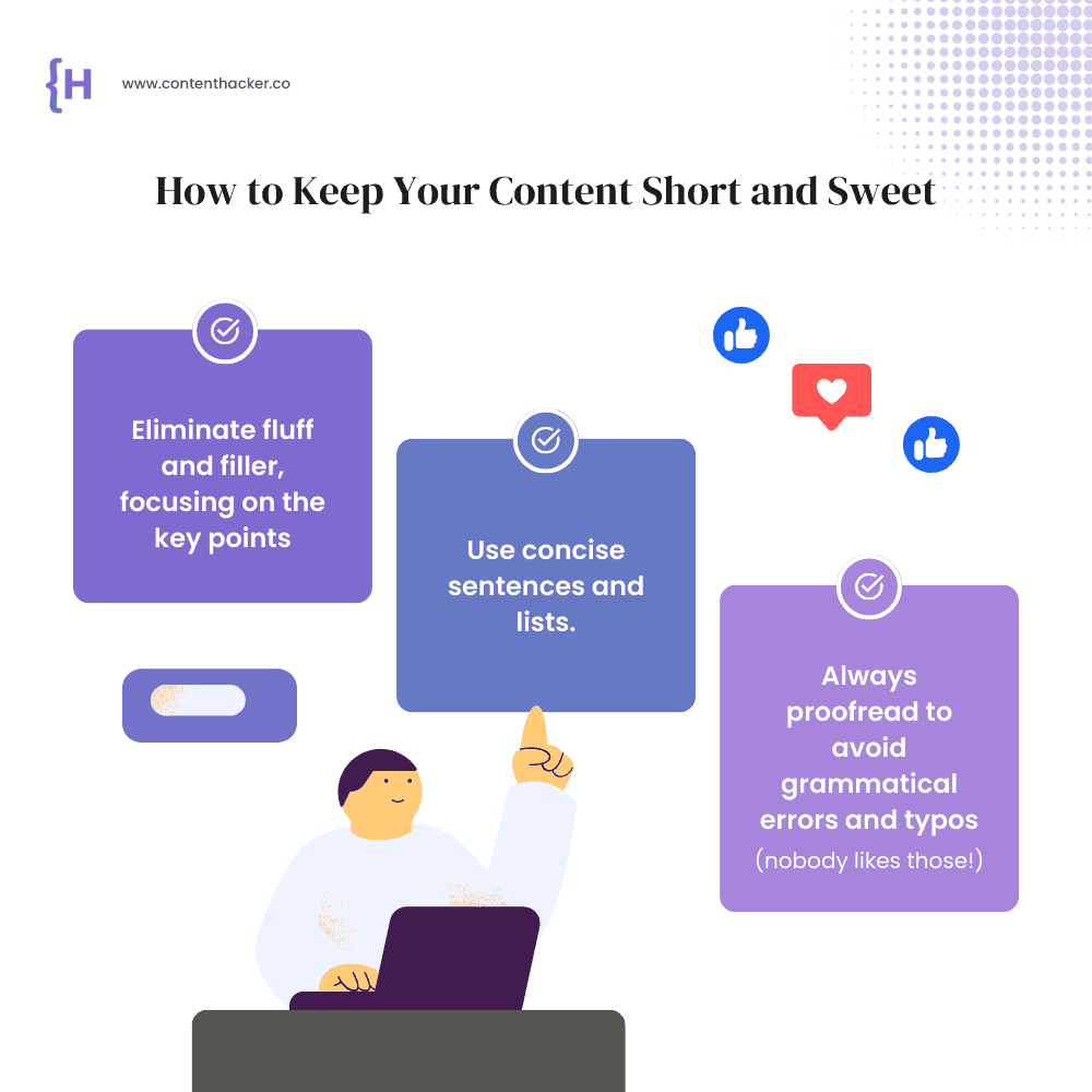 how to keep content short and sweet